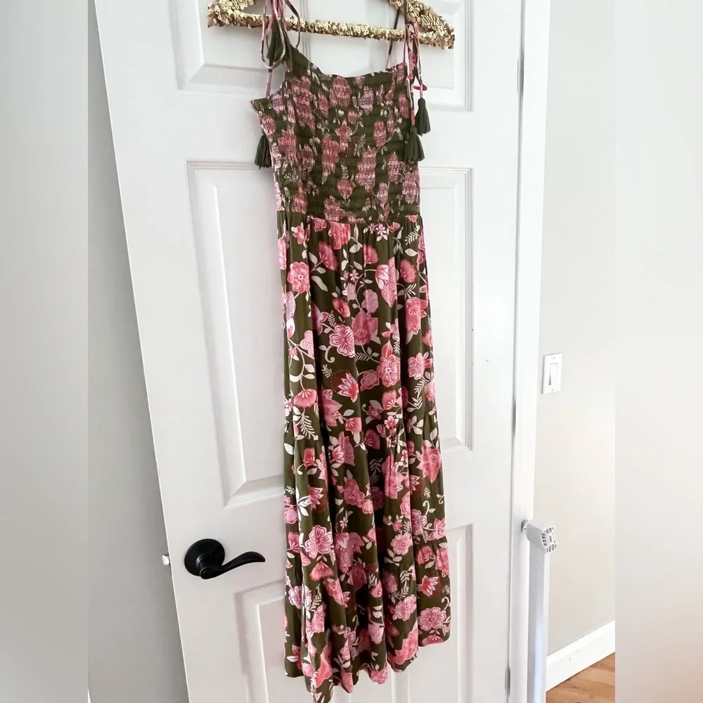 NWT Patrons of Peace Boho Floral Maxi Crossover Dress whimsigoth fairycore - Picture 2 of 10